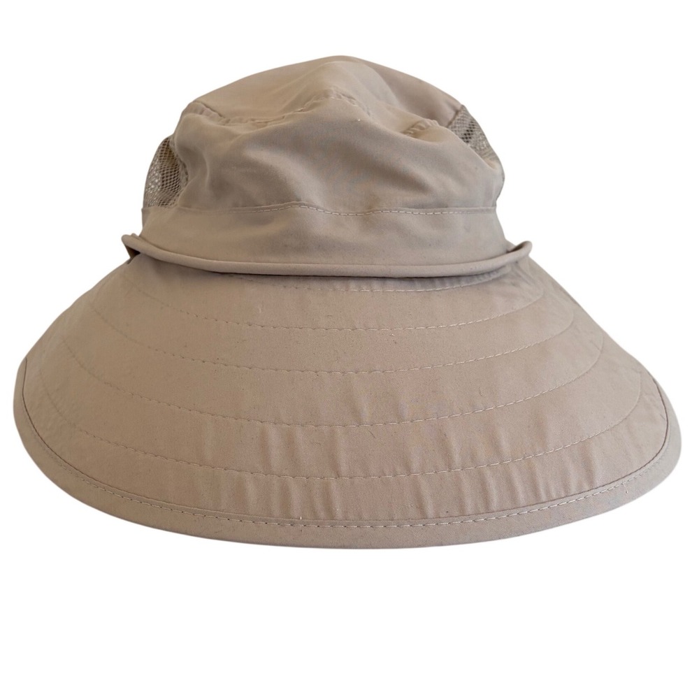 Sun Protection Zone Tan Wide Brim Boonie Hat‎ 50+ UPF Mesh Vent Adjustable Strap
